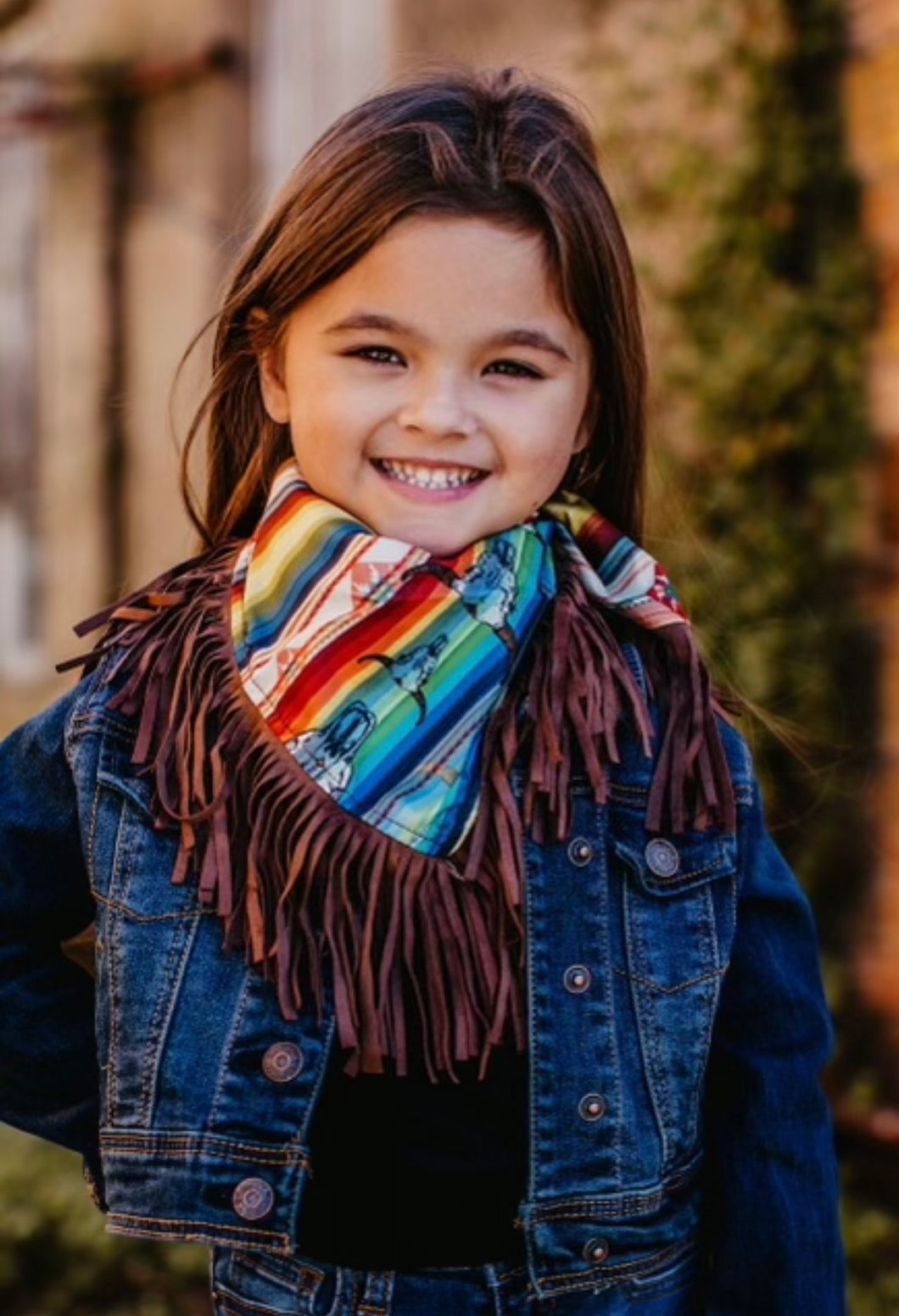 Girls Rainbow Cowskull Wild Rag