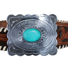 Load image into Gallery viewer, Mrya Grave Brown Hand Tooled  Leather Belt
