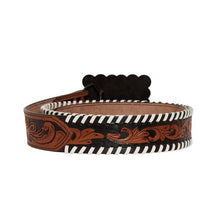 Load image into Gallery viewer, Mrya Grave Brown Hand Tooled  Leather Belt
